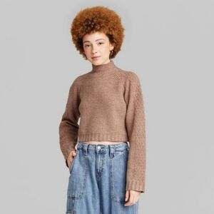 NWT - Women's XS Mock Turtleneck Boxy Sweater - Wild Fable